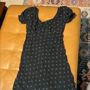 Madewell Black Floral Midi Dress